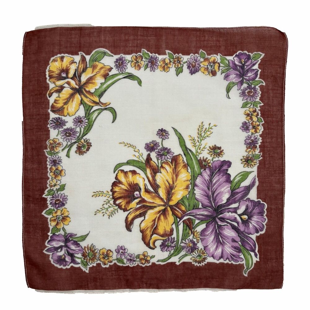 Vintage Floral Bridesmaid Handkerchief Wedding Cottage Feminine Dainty